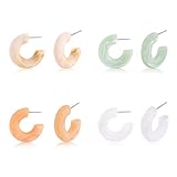 Resin Hoops Earrings color Matte earrings -acrylic earrings - summer earrings for women fashion Earr