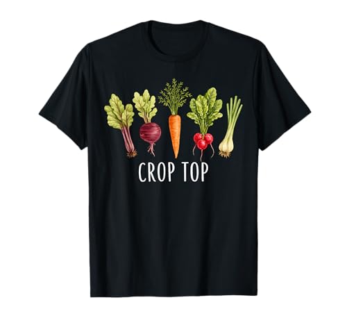 Crop Top Funny Gardening Pun Vegetable Art T-Shirt