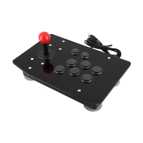 Joyzan Manette Arcade, Fight Stick Joystick USB Fighting Street Rocker Fighter Poignée Bouton Fixe Grand Panneau D'aspiration DIY Rotation Contrôleur Pièces...