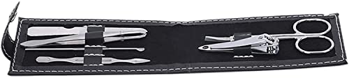Kit de manucure et pédicure professionnel 6 en 1 pour hommes, femmes, enfants, kit de manucure avec étui pliable portable en cuir PU