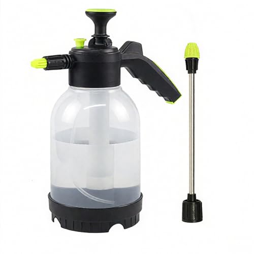 Bibykivn Spruzzatore Schiuma 2L a Pressione Manuale, Pompa Spruzzatore Regolabile per Lavaggio Auto e Giardino, Bottiglia a Schiuma per Piante, Pulizia Casa e Terrazza (Dotato di un lungo palo)