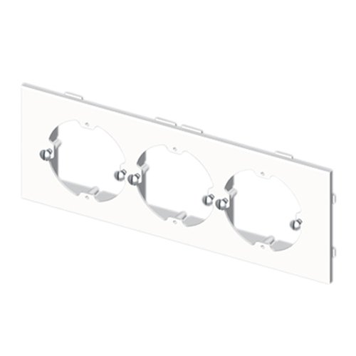 Unex 73653-2 U24X Placa Triple para Mecanismo Universal, Blanco, 92 mm Altura x 250 mm Ancho