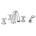 Newport Brass 3-897 Alveston Triple Handle Roman Tub Faucet with Handshower and, Satin Nickel