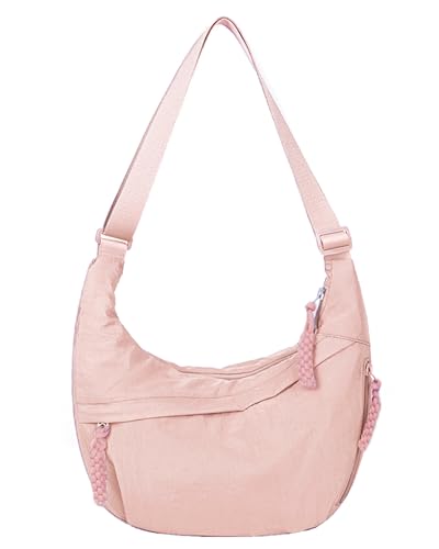 Image of Lushandy Nylon Crescent Crossbody Bags for Women, Medium Slouchy Hobo Crossbody Bag Checkered Purse Luna Bag for Travel