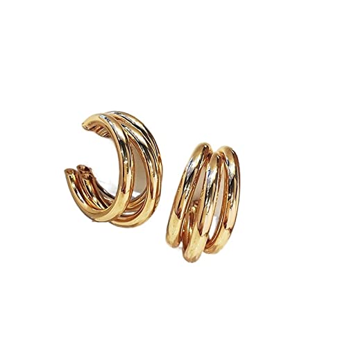 Boucles d'oreilles rétro grand format style asymétrique et accessoires d'ouverture tendance