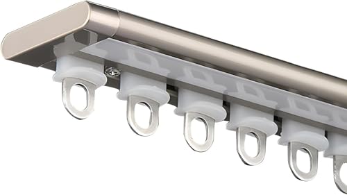 Riel de cortina, aleación de aluminio ultrafino, montaje en techo para sistemas de separación de habitaciones, apto para dormitorios y baños, 140 cm