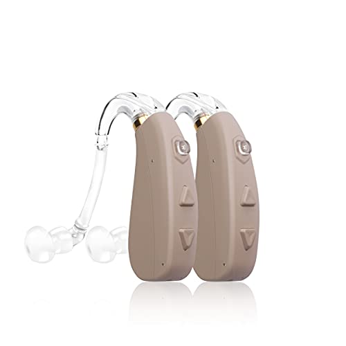Banglijian Hearing Amplifier Rechargeable Ziv-206 with 4 Channels Layered Noise Reduction Adaptive Feedback Cancellation-Two Types of Sound Tubes(Two Units)