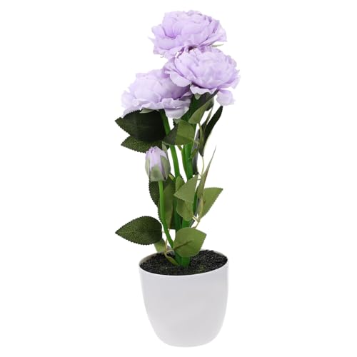 SMASOLO Planta Artificial Peonía Maceta Decorativa Cabezas Realista y Duradera para Centro de Mesa Hogar y Oficina Adorno Floral Falso