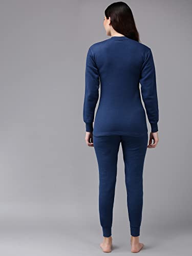 Image of Lux Cott's Wool Women's Thermal Set | Full Sleeves V Neck Solid Thermal Innerwear for Women | Soft Comfortable Body Warmer Set | Winter Top and Bottom