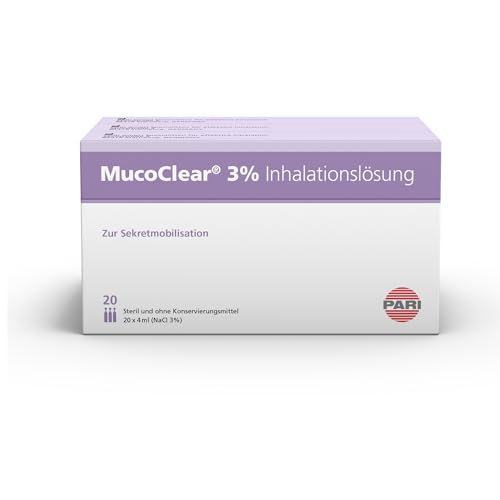 PARI MucoClear 3% NaCl Inhalationslösung - Hypertone Kochsalzlösung zum Inhalieren - 60 Ampullen je 4 ml