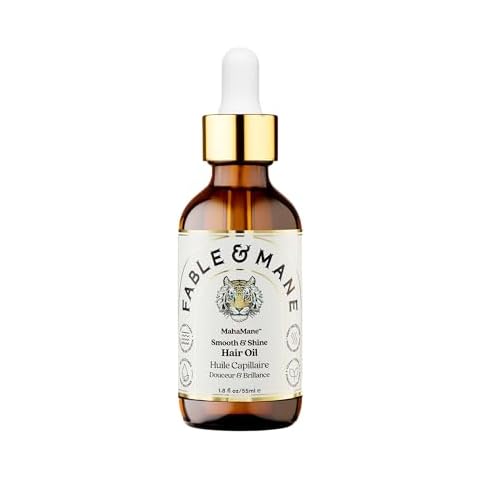 Fable and Mane MahaMane Smooth & Shine Hair Serum - Protective Oil Treatment for Dry, Damaged Hair. 1.8FL oz Cover