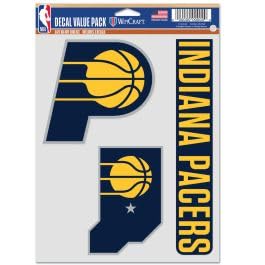 Autocollants NBA Indiana Pacers lot de 3 stickers WinCraft officiels et résistants aux UV
