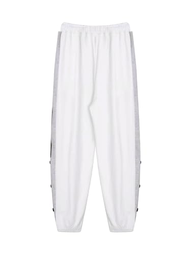 Hansber Kids Boys Side Button Sweatpants Warm Fleece Elastic Waistband Pants with Pockets Basketball Trousers4