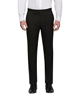 Van Heusen Men's Slim Fit Business Trouser Dark Formal Trouser, Black, 92 REG