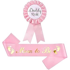 2pcs Pink Mom to Be Sash Mummy to Be Sash, Mum to Be Sash, Baby Shower Sash Mother to Be Decoration Mum to be Gifts Party Accessories for Her