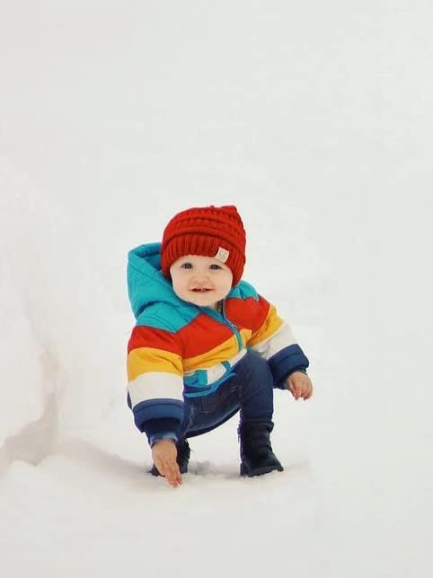 Image of Funky Junque Kids Baby Toddler Ribbed Knit Children's Winter Hat Beanie Cap