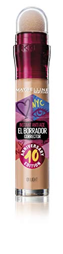Maybelline New York Borrador Corrector De Ojeras, Bolsas E Imperfecciones Tono 01 Light Pieles Claras - Edición Limitada - 6Ml