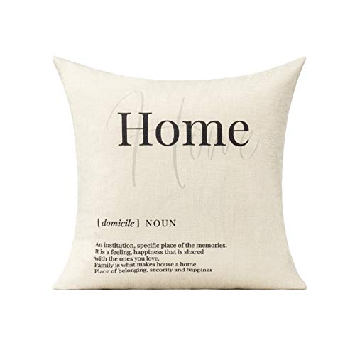 Vakado Love Home Quotes Farmhouse Throw Pillow Covers Sweet Gift Housewarming Cushion Cases Family House Square Decoration Pillow Cases For Patio Couch Sofa Car,18X18 Inches Set Of 2 #TOP2