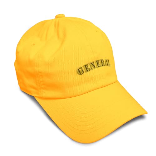 Speedy Pros Soft Baseball Hat Embroidered Dad Hat General Spanish General Army Embroidery Men & Ladies Baseball Cap Cotton Golden Yellow Design Only
