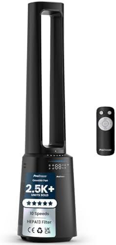 Pro Breeze® OmniAir 41" Bladeless Tower Fan with Air Purifier ...