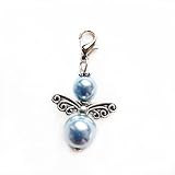 LFaize Something Blue Angel, Something Blue Gift, Wedding Bouquet Clip, Wedding Gift for Daughter (BlueBluePearl)