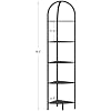 Homhedy 5-Tier Arched Corner Shelf Stand, Wall Corner Bookshelf with Metal Frame, Plant Stand, Industrial Storage Rack Shelf for Living Room, Bedroom, Office, Bathroom, Black