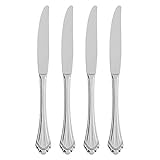 Oneida Marquette Fine Flatware Dinner Knives, Set of 4 , 18/10 Stainless Steel, Silverware Set, Dishwasher Safe