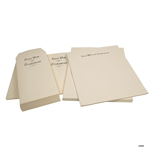 Last Will and Testament Stationery Kit (Off-white Testament Ledger Stock Black Ink, 8-1/2" x 14" Legal)