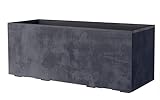  Deroma Jardiniere Muret Millennium R - Anthracite - A réserve d\'eau - roulettes - 99 cm