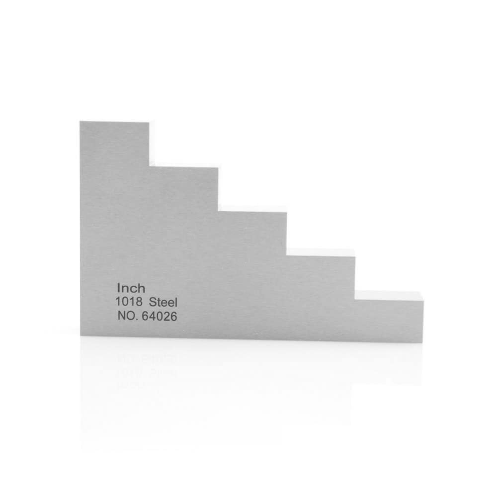 Calibration Block for Ultrasonic Testing 0.500" 1.000" 1.500" 2.000" 2.500" 5 Step 1018 Carbon Calibration Test Block for Thickness and Linearity Calibration