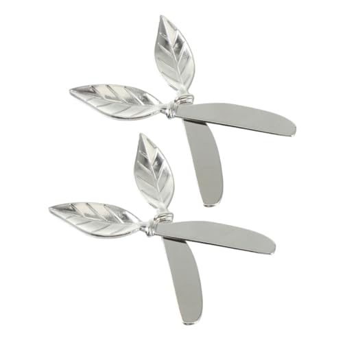 Alipis 4pcs Leaf Shape Cheese Butter Knife Alloy Butter Spreader Ideal for Appetizers Condiments and Celebrations