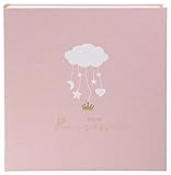 goldbuch 15 012 Babyalbum Wolkenpoesie Rosa, Erinnerungsalbum, Wolke als Motiv, Fotoalbum 58 weiße mit Pergamin-Trennblättern und 4 illustrierte Seiten, Einband aus Leinen, ca. 31 x 30 x 4 cm