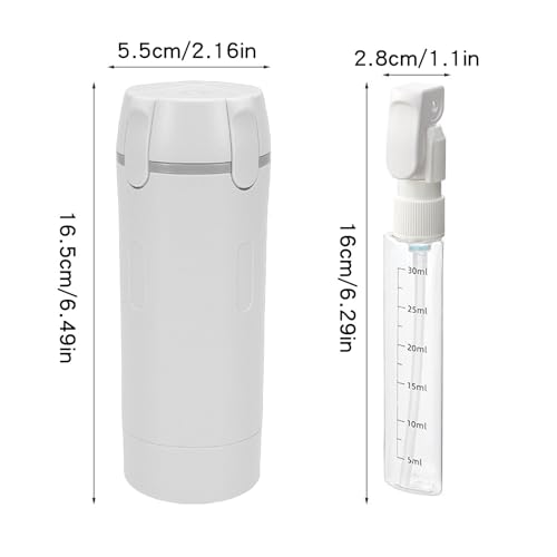 CCYLEZ Butelka Podróżna z Dozownikiem 4 w 1 30 Ml Przezroczysta Skala Szczelna Przenośna Butelka z prasą Zestaw do Szamponu Odżywka do Balsamu (WHITE)