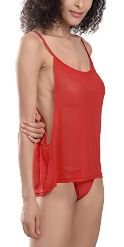 Image of Xs and Os Women's Polyester Spandex Solid Midi Babydoll Lingerie