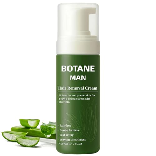 Botane Man Hair Removal Cream Quick Gentle Moisturizing Hair Remover Mousse for Face Body 60ml 2fl.oz