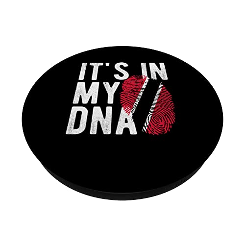 it's in my DNA Trinidad and Tobago flag Fingerprint PopSockets Swappable PopGrip, Black - Image 2