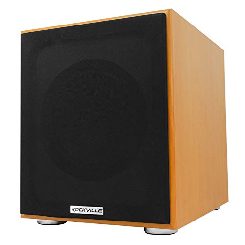 Rockville Rock Shaker 8 Classic Wood 400w Powered Home Theater Subwoofer Sub (Rock Shaker 8 Wood)