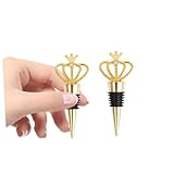 Abaodam 合金製クラウン型ボトルストッパー ハートデザイン密封ワイン栓 結婚披露宴向けウェディングパーティー