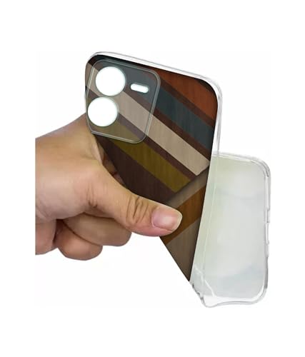 Image of Casotec Colorful Wooden Pattern Design Printed Silicon Soft TPU Back Case Cover for iQOO Z9 5G