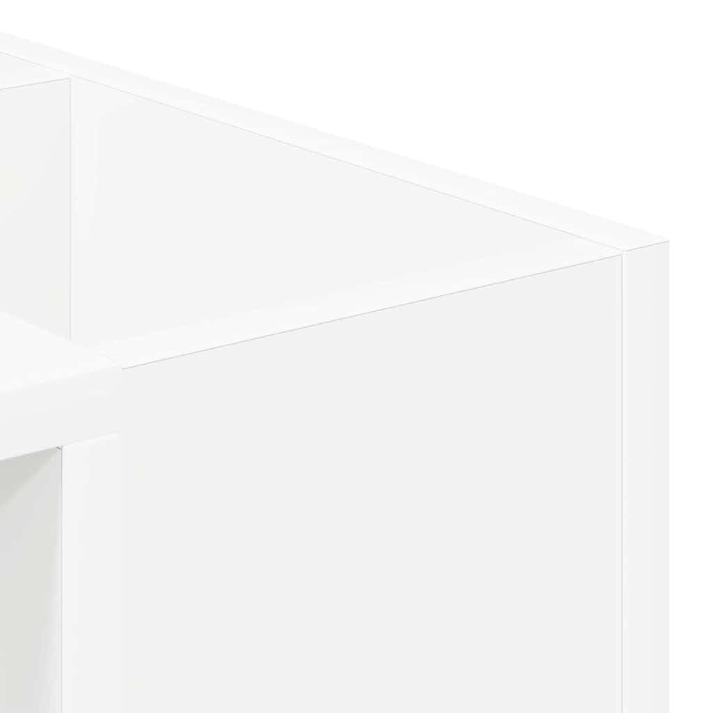 Mesa de centro blanca de madera 101,5 x 50 x 37 cm, rectangular, diseño moderno, mucho espacio de almacenamiento, resistente y duradera, para salón, dormitorio, oficina