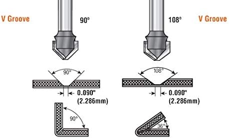 Amana Tool - 45798 Carbide Tipped Double Edge Folding V-Groove 135 Deg x 0.080" Tip Wi