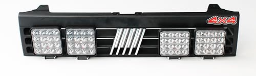 MASCHERINA GRIGLIA anteriore Radiatore Specifica (NON ORIGINALE) COMPATIBILE con Panda 4x4 141 750 prodotte dal 1986 al 2003 + 4 Fendinebbia Faretti a Led
