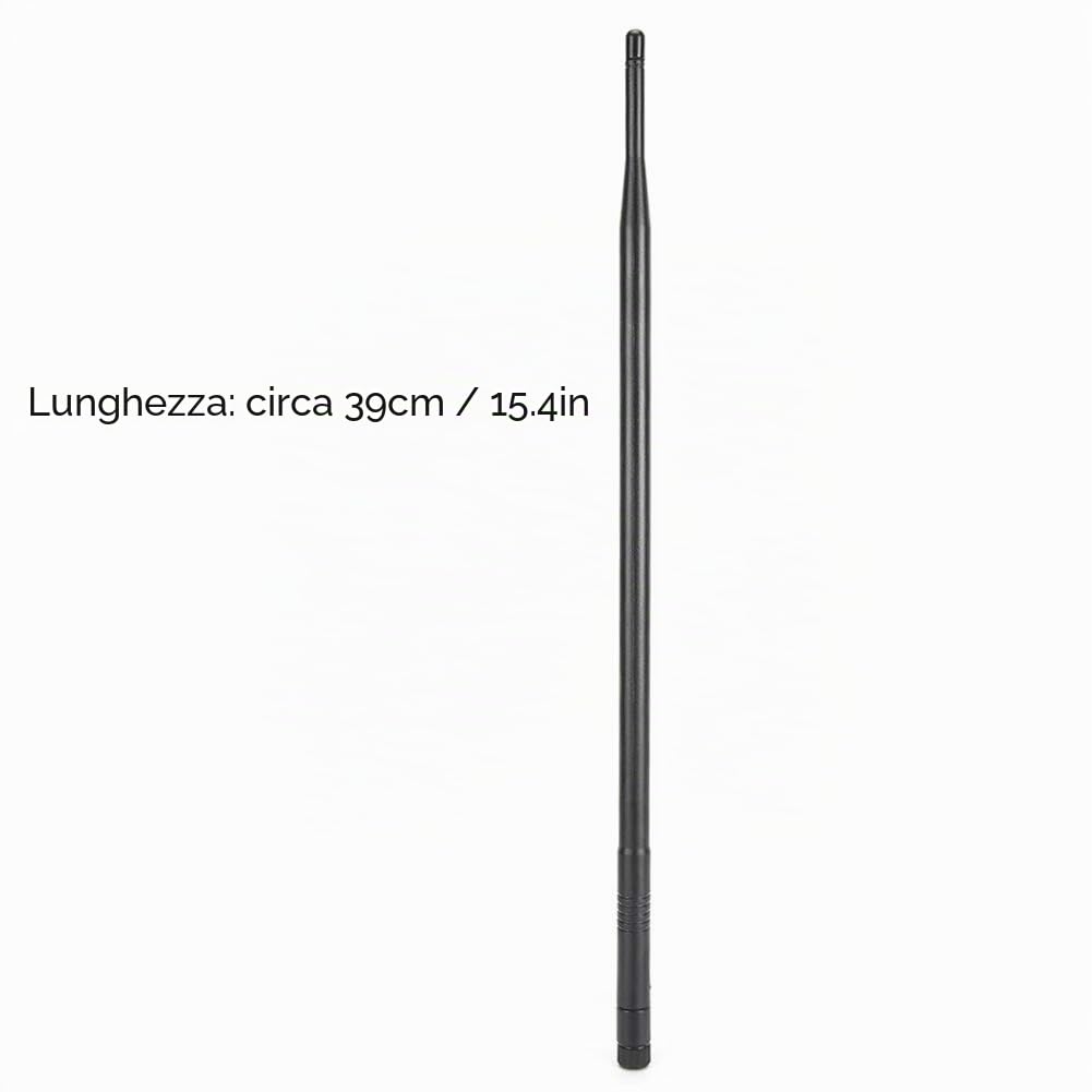 Antenna Wifi ad Alto Guadagno, 12DBi 2.4GHz 5GHz Booster Direzionale Guadagno Wireless RP SMA Doppia Banda Modem Router Lungo Raggio per Dispositivi ai Rete Telecamere Sicurezza PC Estensore Internet