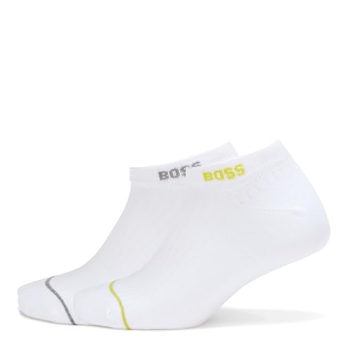 BOSS Men's 2-Pack Ankle Logo Ribbed Socks