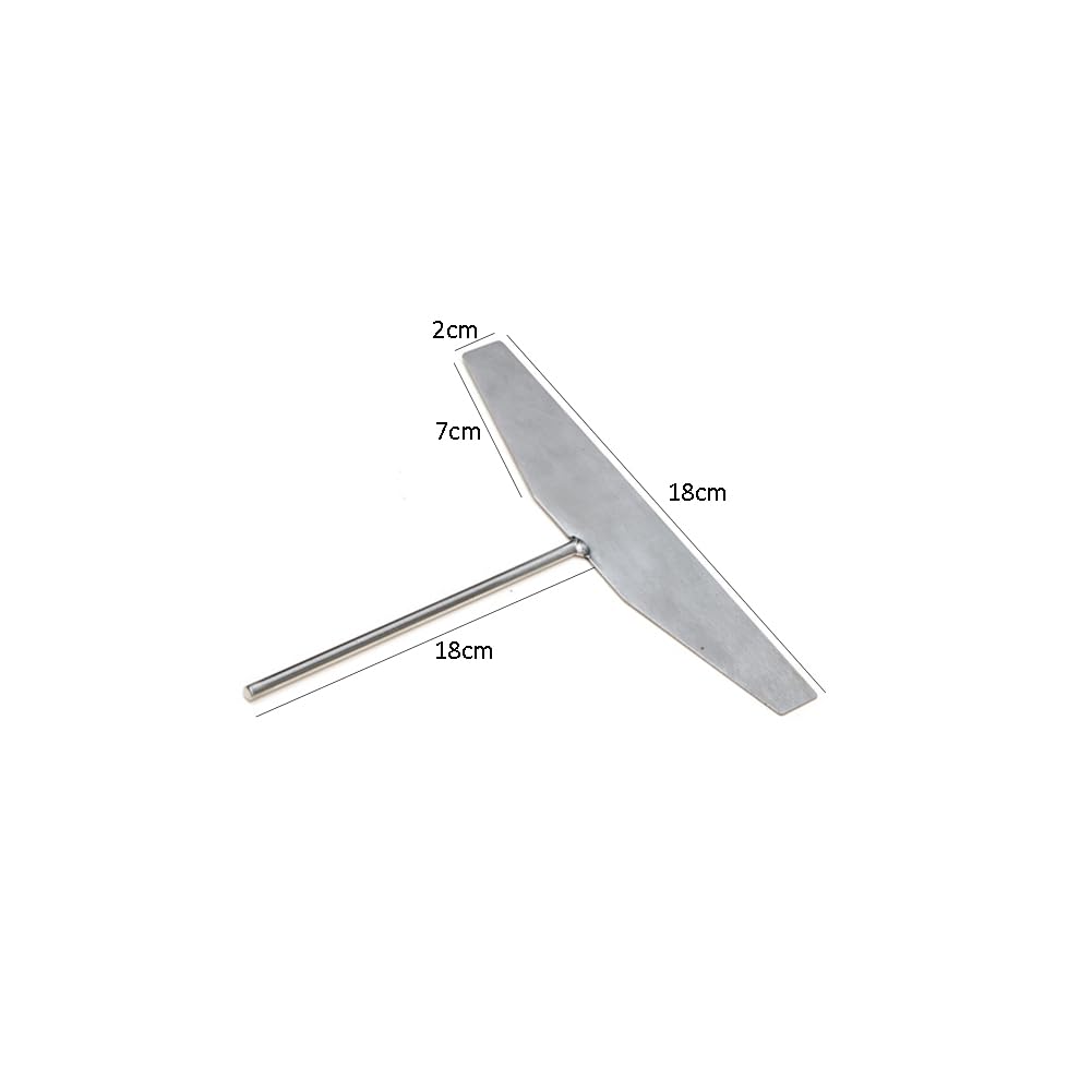 1 Piece Pancake Maker Stick Pancake Griddle Batter Spreader Crepe Maker Stainless Steel Crepe Stick Spreader T Shape Crepe Maker Pancake Batter Spreader for Home and Kitchen(Silver, L)