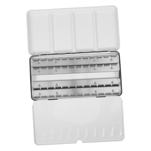 jojofuny Empty Watercolor Palette Tin Portable Pigment Case Iron Storage Box 48 Compartments