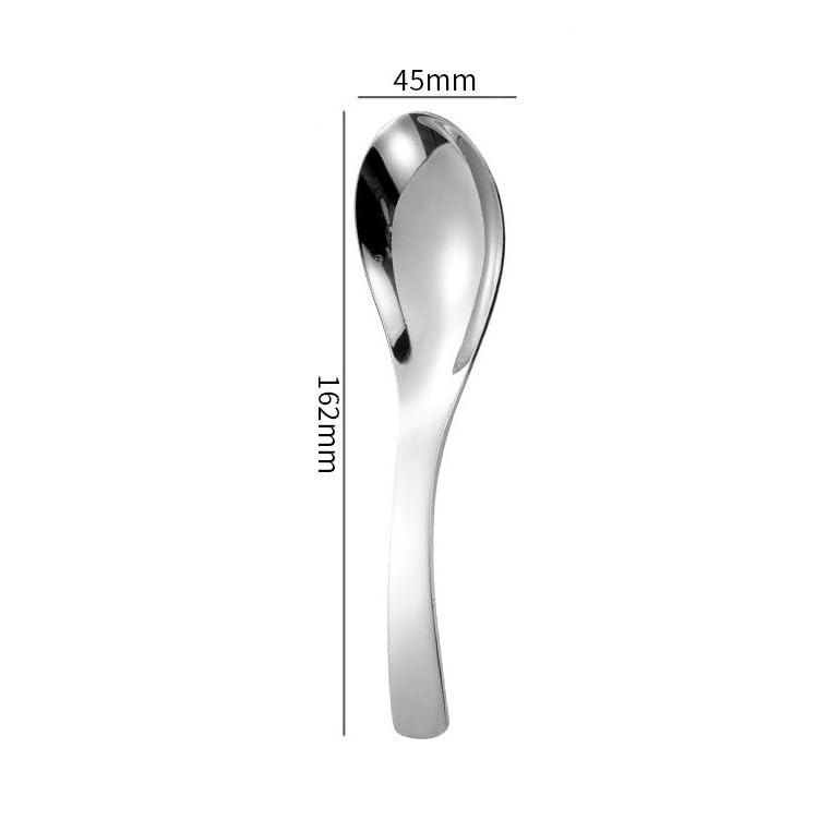 ONUIFIKE Silverware Set, 1/4/6/8 Pieces Stainless Steel Thickened Spoons, Household Spoons, Rice Spoons, Hotel Dessert Soup Spoons, Thickened Spoons, Home Cutlery Flatware Set(6 Pieces)