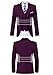 Mrbuerly Mens Prom Suits Slim Fit, Plum Purple 2 Buttons Single Breasted Party Blazer Vest Pants with Tie-XL/4438