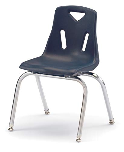 Image of Jonti-Craft Berries 8146JC1112 Stacking Chair with Chrome-Plated Legs, 16 inch Height, Navy