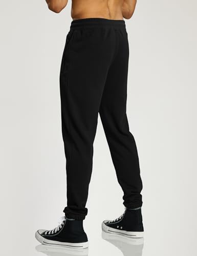 Ouber Men's Workout Sweat Pants Elastic Cuffs Gym Jogger Pants with Zipper Pockets2